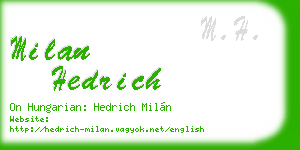 milan hedrich business card